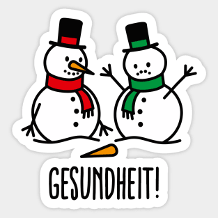 Gesundheit sneezing snowman funny ugly Christmas Sticker